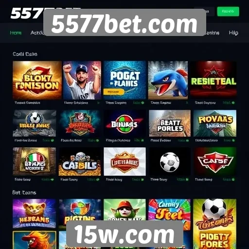 Variedade de jogos disponíveis em 5577bet.com